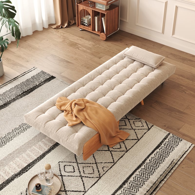 JASIWAY Modern Upholstered Sofa Bed, Beige