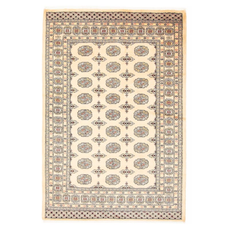 ECARPETGALLERY Hand-knotted Peshawar Bokhara Beige Wool Rug - 4'8 x 6'9 - 4'8 x 6'9 - Beige