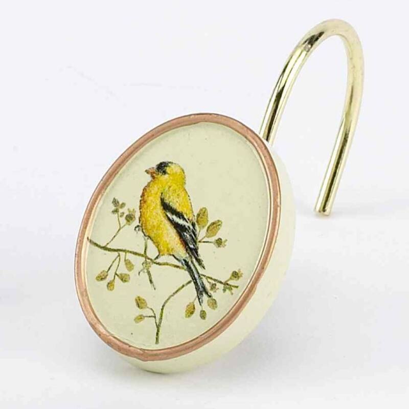 Avanti Linens Gilded Birds Shower Hooks - Ivory