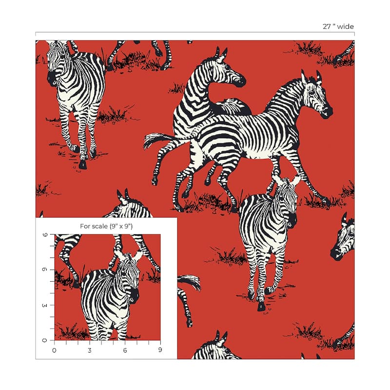 Harry & Grace Playful Zebras Peel and Stick Wallpaper
