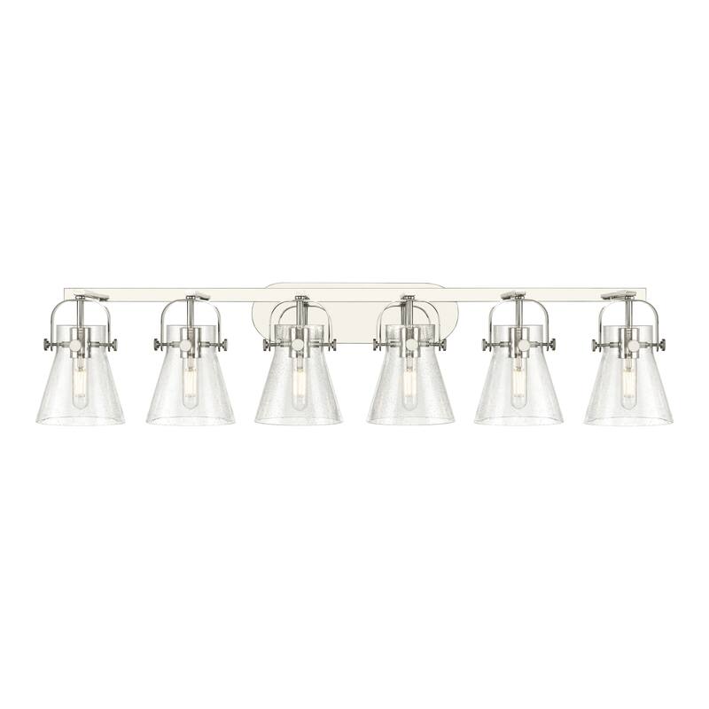 Innovations Lighting Pilaster II Cone - 6 Light 46" Wall-Mounted Bath Vanity Light.