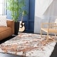 preview thumbnail 3 of 152, SAFAVIEH Horizon Shag Mukades Abstract 2.5-inch Thick Rug 4' x 6' - Grey/Rust - Rectangle