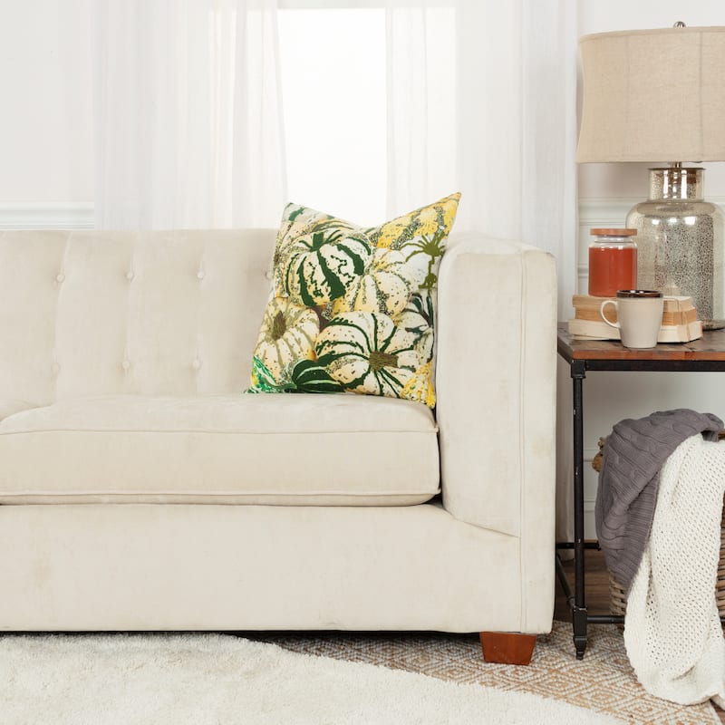 Rizzy Home White Pumpkin Collage Throw Pillow