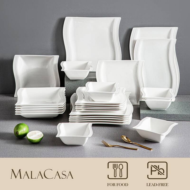 MALACASA Flora Porcelain Dinnerware Set (Service for 6)
