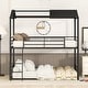 preview thumbnail 3 of 25, Metal Twin Over Twin Bunk Bed with Roof