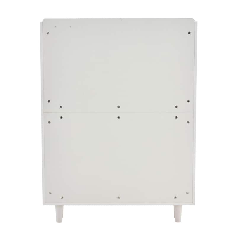 Modern Wood Minimalist Rattan Shoe Cabinet with Legs