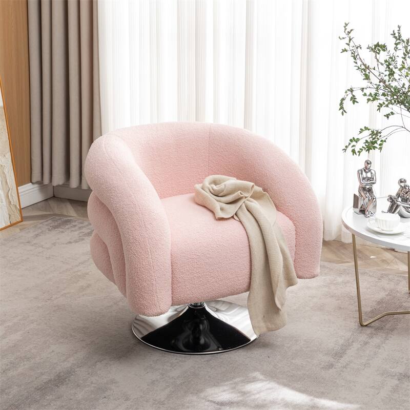 Modern Single Swivel Upholstered Sofa Chair with Base