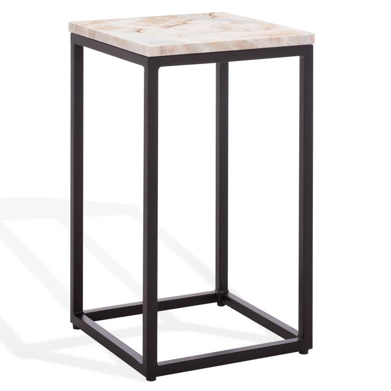 SAFAVIEH Couture Macklyn Square Marble Top Accent Table - 10"W x 10"D x 18"H