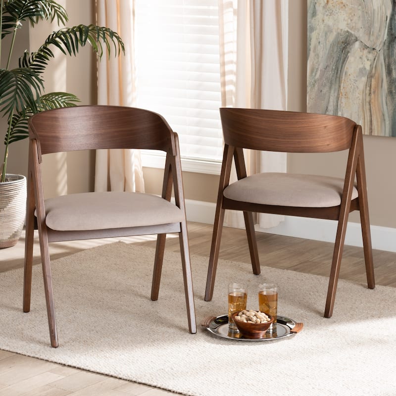 Danton Mid-Century Modern Wood Dining Chair Set (2PCs)