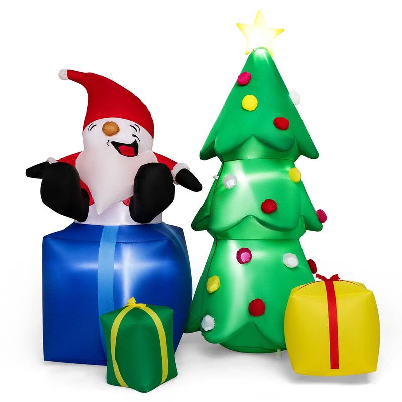 Costway 7 FT Inflatable Christmas Lighted Santa Claus & Christmas Tree - See Details