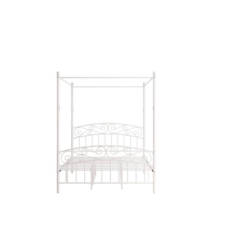 Queen Size, Metal Canopy Bed Frame with Headboard & Footboard