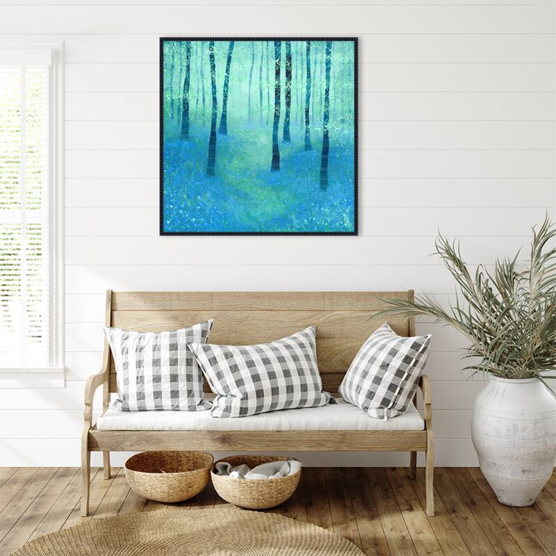 Bluebell Woodland by Nic Squirrell Framed Canvas Wall Art Print