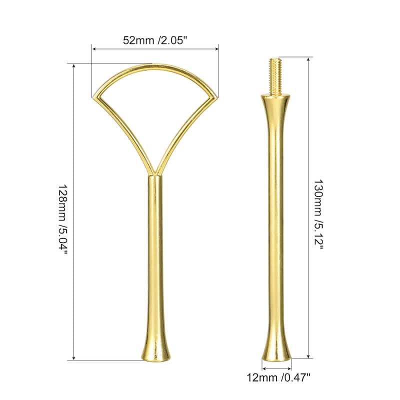 3 Tier Tray Cake Stand Hardware Fitting,Fruit Plate Tray Holder 3 Set - Gold