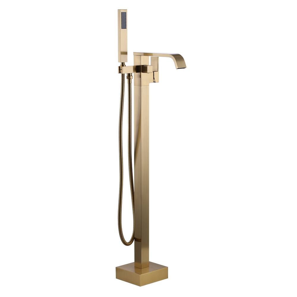 WOWOW Waterfall Single-Handle Freestanding Tub Faucet with Handshower