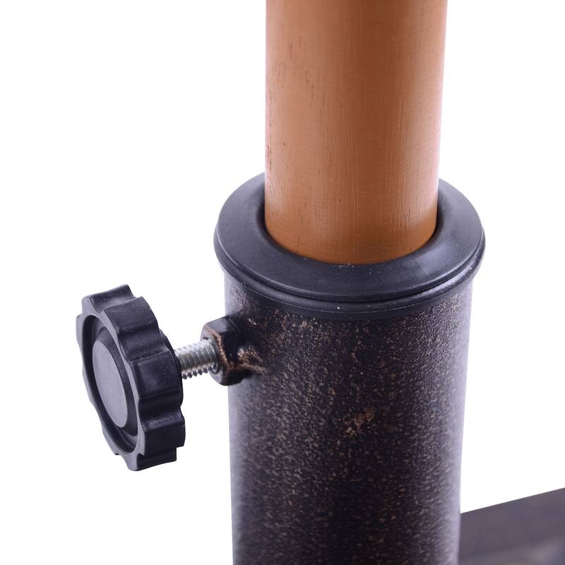 Outsunny 17.5" Square Cast Stone Umbrella Holder Base with Beautiful Decorative Pattern & Easy Setup, Bronze - Bronze