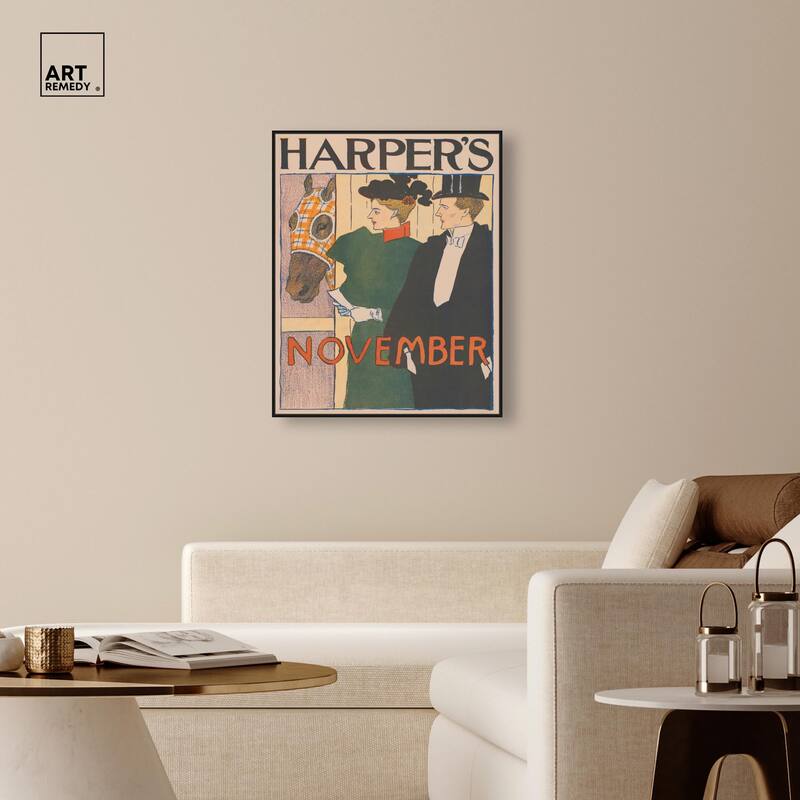 Harpers November 1895 Canvas by Art Remedy