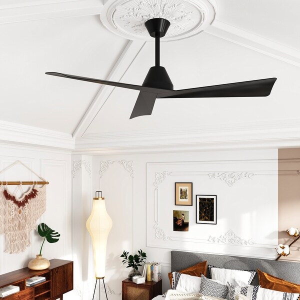27.83-Inch Ceiling Fan with 3-Black ABS Blades and Copper Finish Hardware -  Bed Bath & Beyond - 41058088