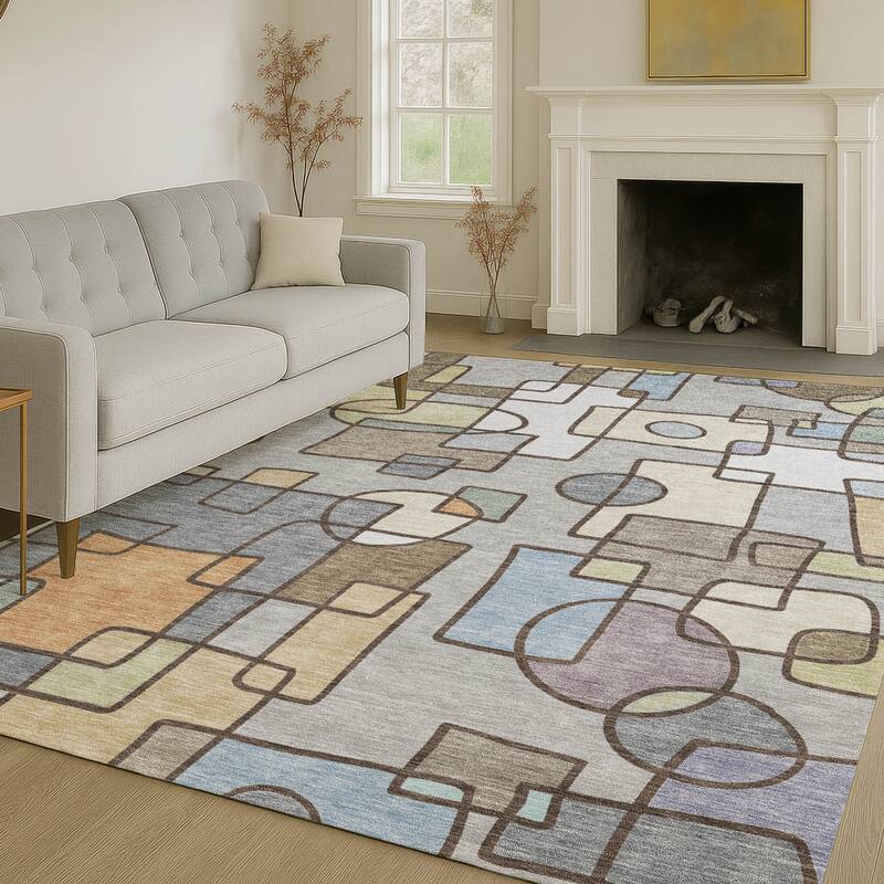 Machine Washable Indoor/ Outdoor Contemporary Prenner Chantille Rug