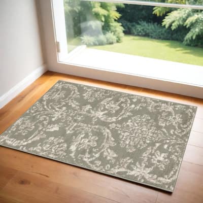 Bovev Power Loomed Distressed Stain Resistant Area Rug By HomeRoots - 48' X '24' X '0.5