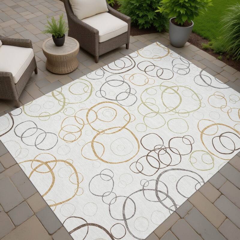 Machine Washable Indoor/ Outdoor Contemporary Nexus Chantille Rug