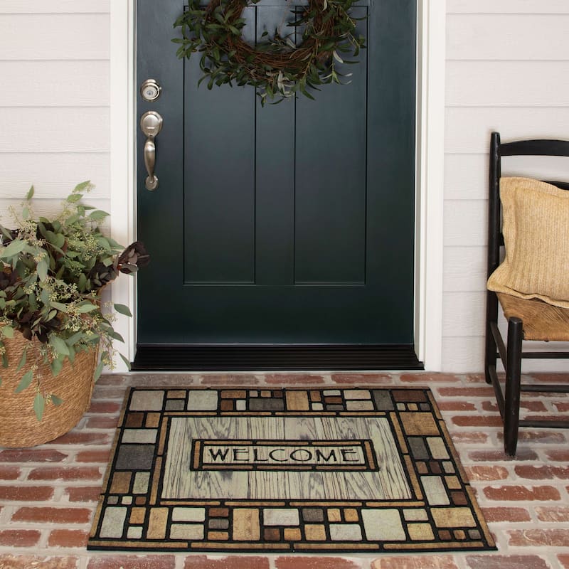 Mohawk Home Welcome Drifted Nature All Weather Recycled Rubber Door Mat