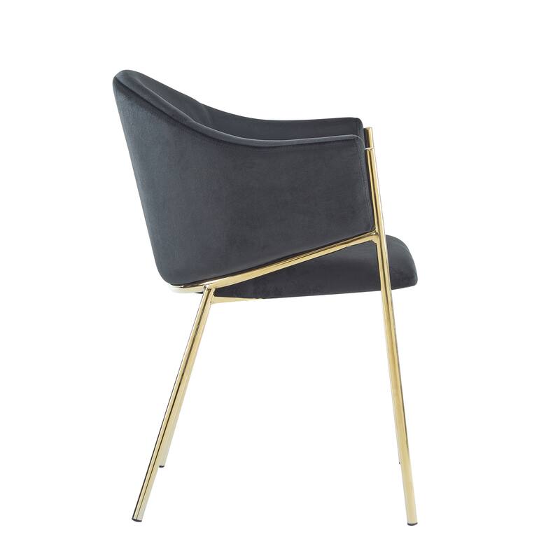 Roomfitters Modern Velvet Upholstered Dining Chair with Sleek Metal Frame, Stylish Accent Seating for Home