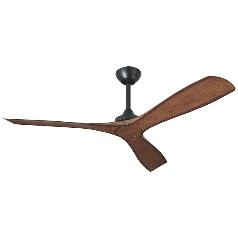 Parrot Uncle 52" Matte Black/ White 3 Blades Indoor Propeller Ceiling Fan with Remote, No Lights