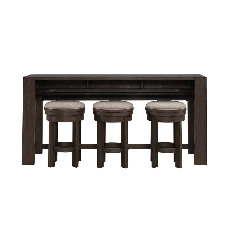 Liberty Furniture Lennox Hill Console Bar Table, Upholstered Swivel Console stools