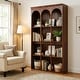 preview thumbnail 23 of 21, 70.9" Tall Arched Bookcase for Living Room, 5-Tier Freestanding Wooden Bookshelf, Mid-Century Modern Library Book Shelving Unit 1pcs - Brown