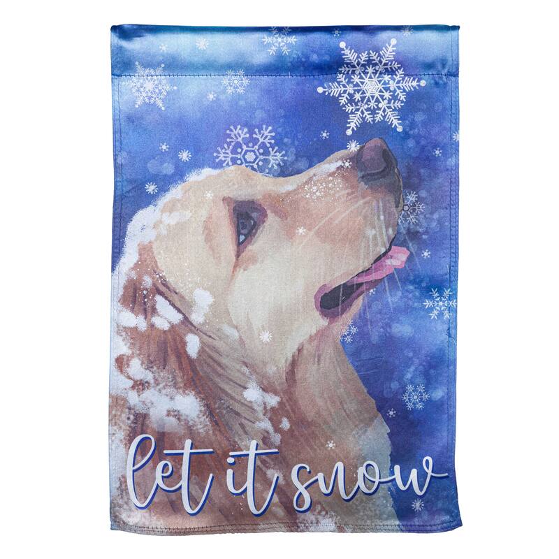 12.5 in. x 18 in. Let it Snow Lustre Garden Flag