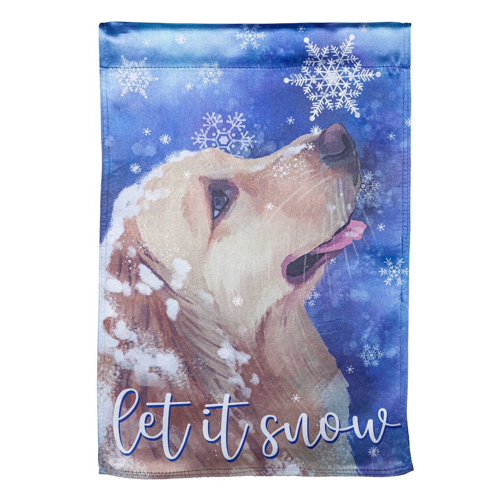 12.5 in. x 18 in. Let it Snow Lustre Garden Flag