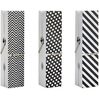Melannco Oversize Clothespin Picture Frame Black and White 3 Piece ...