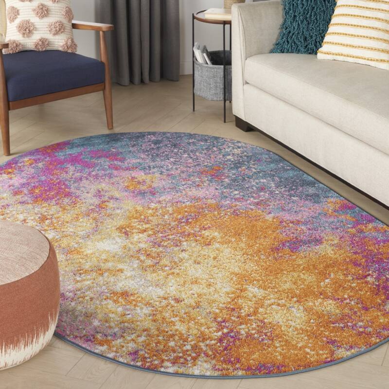 Roni Power Loomed Abstract Area Rug By HomeRoots - 5' x 8'