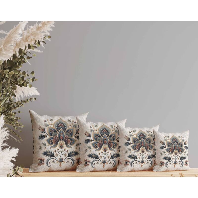 Paisley Petal Melody Indoor/Outdoor Reversible Throw Pillow Gray and Copper