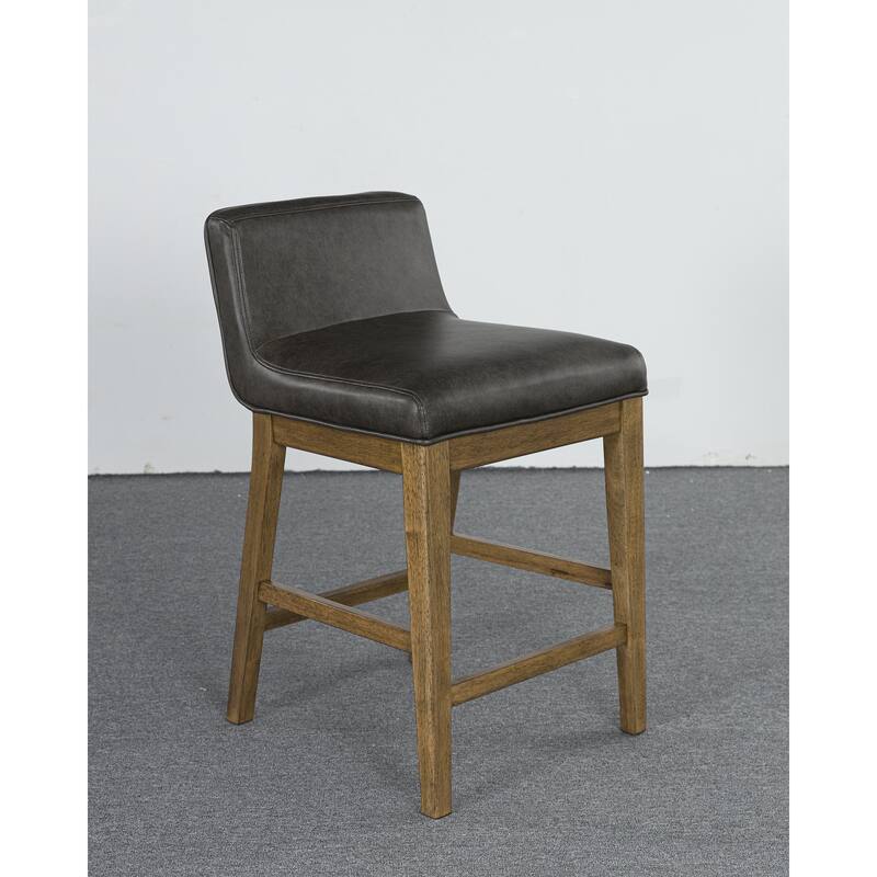 Signature Design by Ashley Cabalynn Black/Dark Brown Upholstered Bar Stool (Set of 2) - 19.5" W x 22" D x 31.88" H