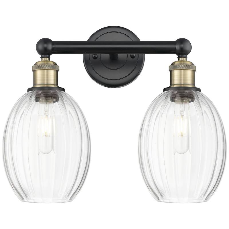 Innovations Lighting 616-2W-13-16 Preston Vanity Preston 2 Light 16" - Black Antique Brass / Clear