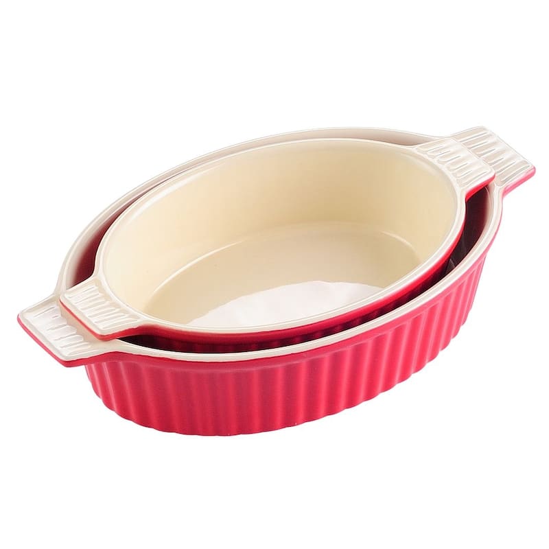 MALACASA, Series Bake.Bake, Ceramic Oval Baking Dish Bakeware Set