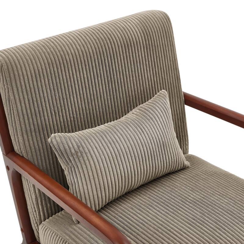 Lounge Chair with Wooden Frame - 32.25" D x 26" W x 30.5" H