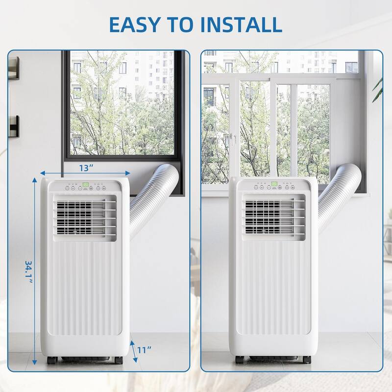 8,000 BTU Portable Air Conditioner, Portable AC Built-in Cool with Dehumidifier and Fan Modes for Room up to 350 sq.ft