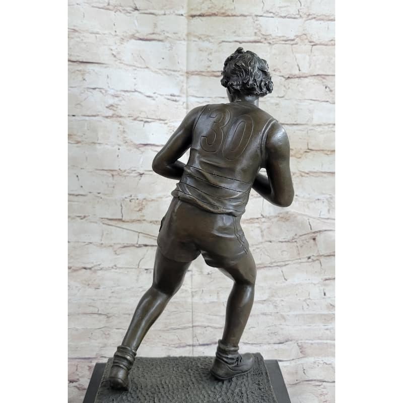 Rugby Football Player Athlete Bronze Statue Sculpture Trophy 15 Inches X 8 Inches