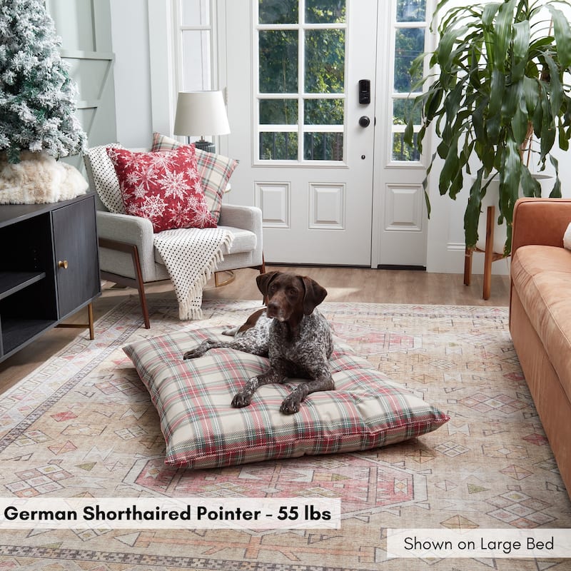 Charlie Holiday Plaid Pillow Dog Bed