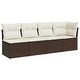 preview thumbnail 29 of 152, vidaXL Patio Sofa with Cushions Outdoor Seating Sectional Sofa Poly Rattan