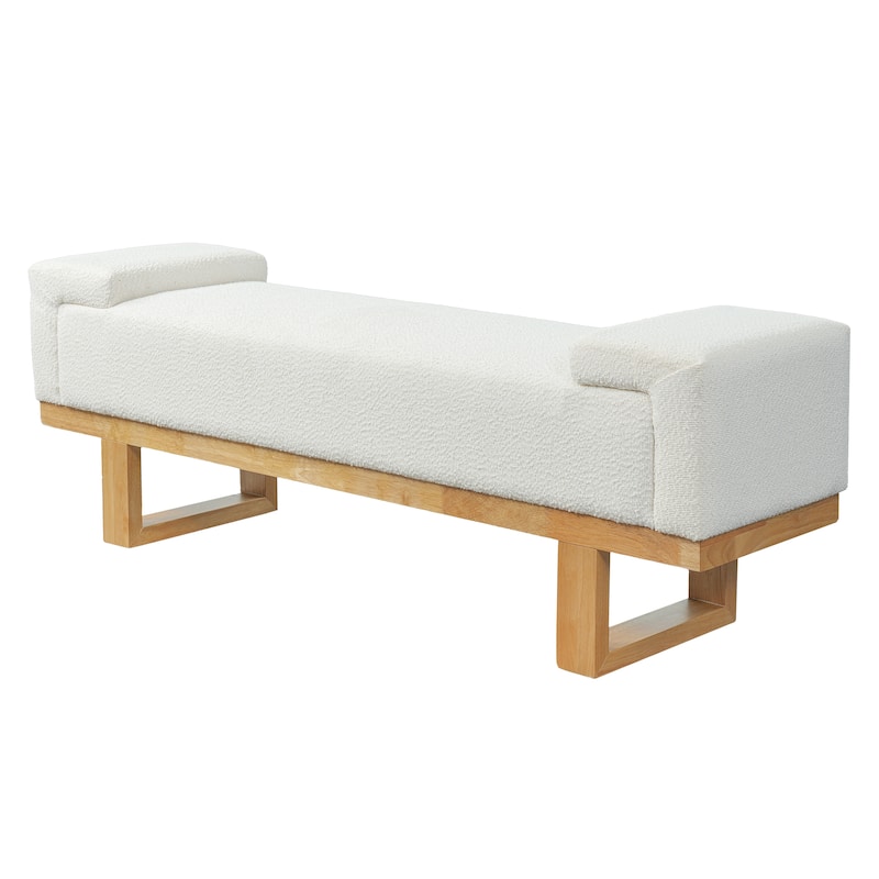 Christopher Knight Home - Modern Upholstered Ottoman Bench with Rubberwood Legs