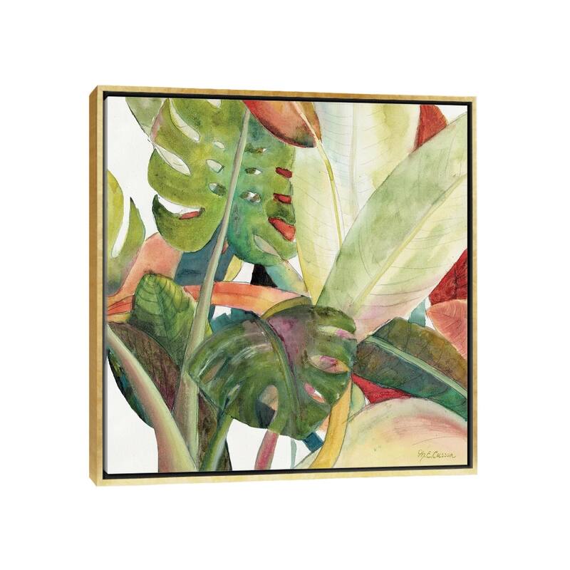 iCanvas "Tropical Lush Garden square I" by Marie Elaine Cusson Framed Canvas Print - Gold - 18x18