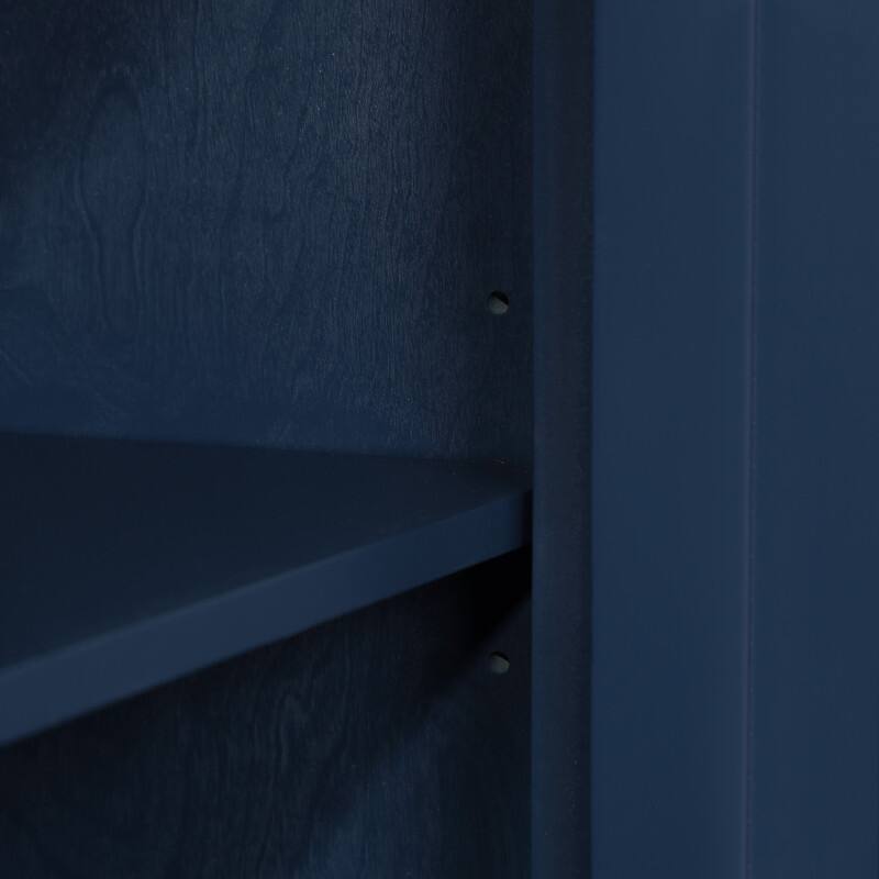 Retro Style Accent Storage Cabinet with Adjustable Shelves,Wood Grain Texture