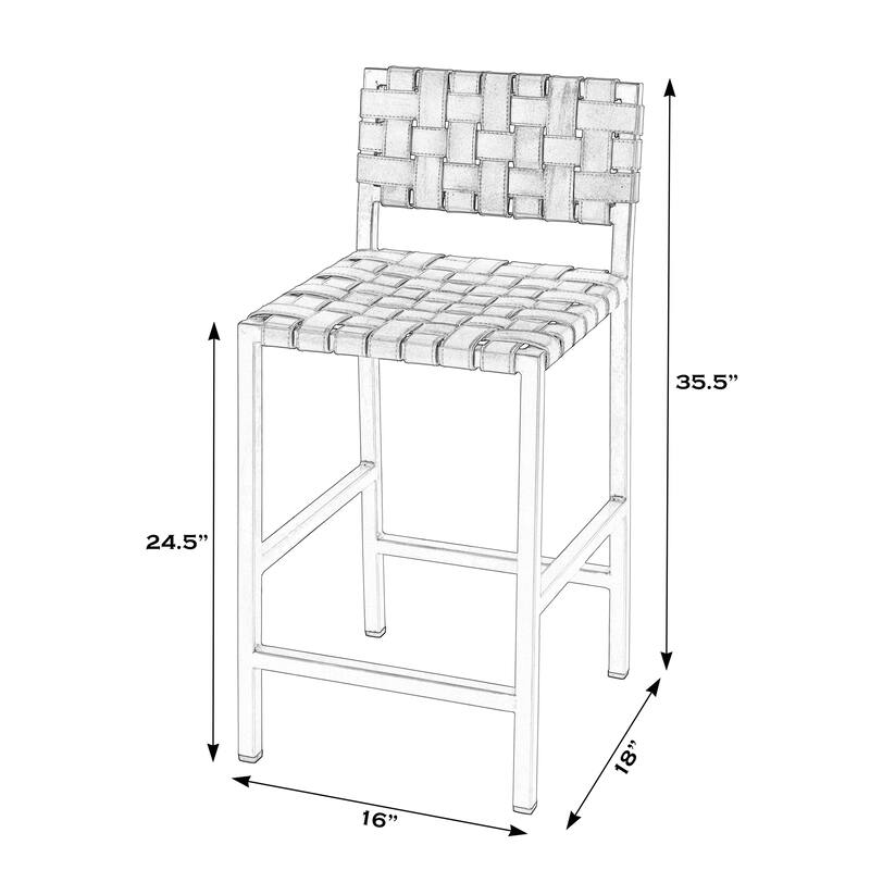 Bromley Iron and Leather 24.5" Counter Stool