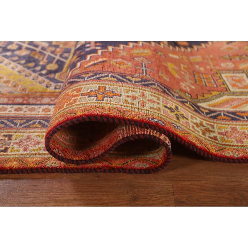 Vegetable Dye Abadeh Persian Vintage Area Rug Hand-Knotted Wool Carpet - 6'7"x 10'1"
