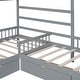 preview thumbnail 13 of 15, Twin Size House Bed Wood L-Shaped Platform Bed with Three Storage Drawers and Guardrail