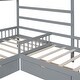 preview thumbnail 9 of 16, Twin Size L-Shaped House Platform Bed With Three Storage Drawers,Sturdy Frame For Bedroom