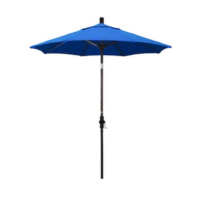 California Umbrella 7.5' Rd. Aluminum/Fiberglass Rib Market Umb, Deluxe Crank Lift/Collar Tilt, Bronze Finish, Olefin Fabric
